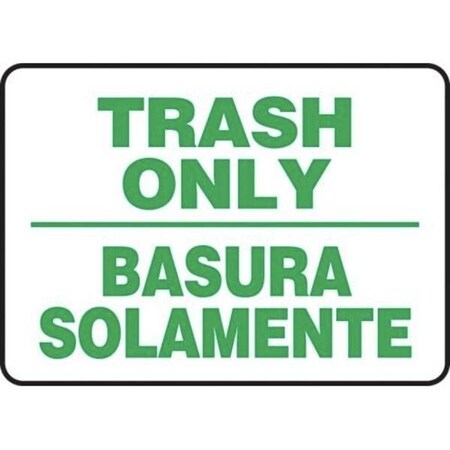 Accuform BILINGUAL Safety Sign TRASH ONLY SBMHSK503MXP SBMHSK503MXP